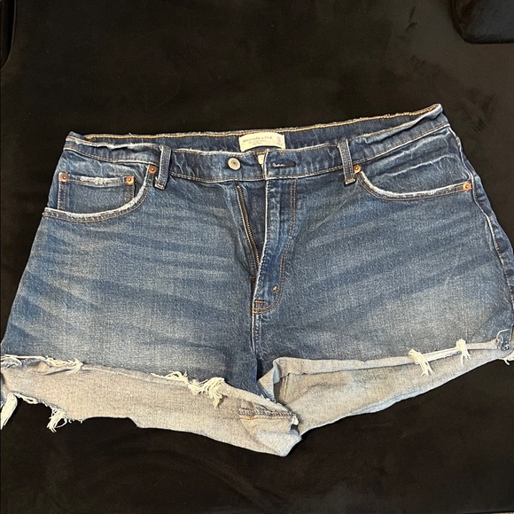 Abercrombie & Fitch Distressed Blue Jean Shorts - Picture 1 of 6